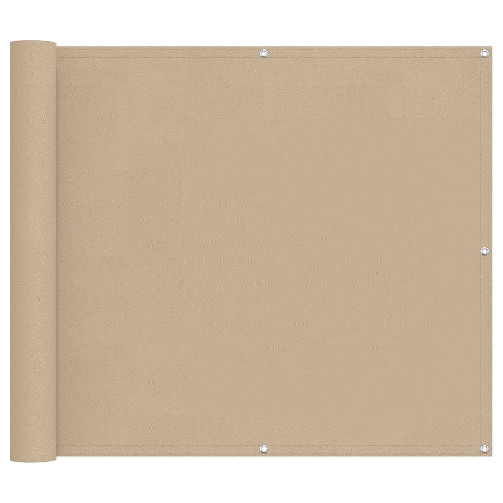 vidaXL Ekran balkonowy 100 x 500 cm Materiał Oxford Prostokątny Beżowy