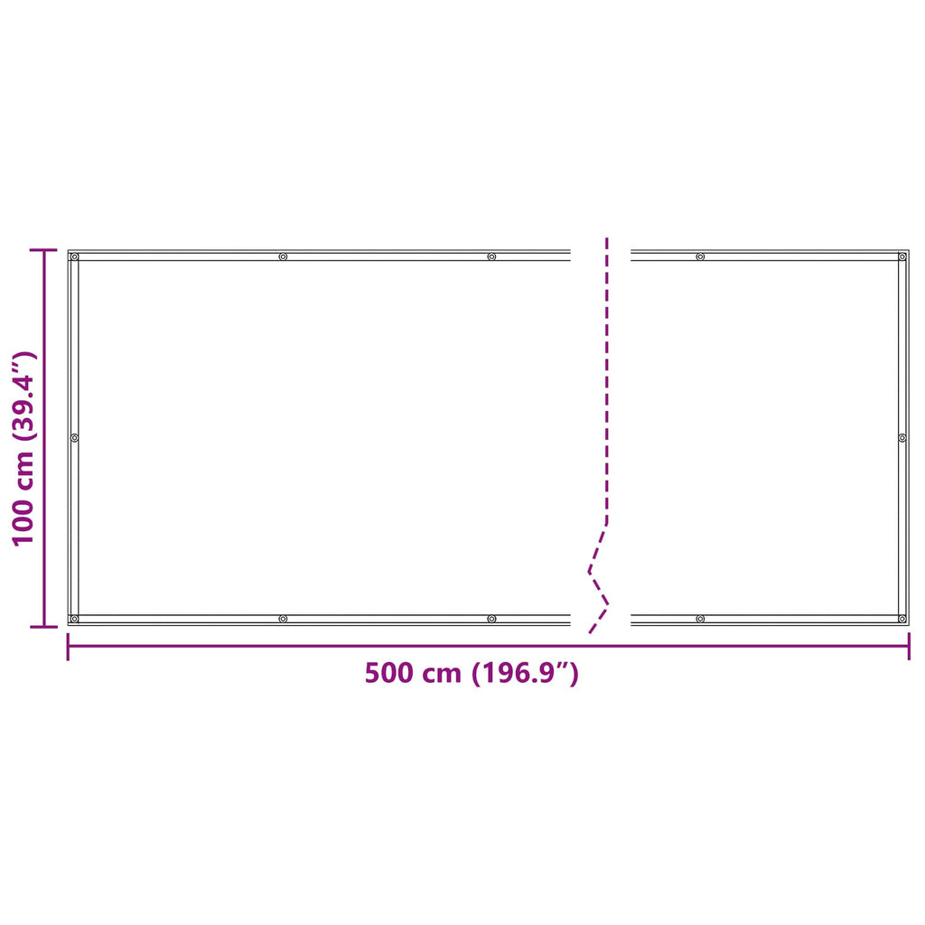 vidaXL Ekran balkonowy 100 x 500 cm Materiał Oxford Prostokątny Beżowy