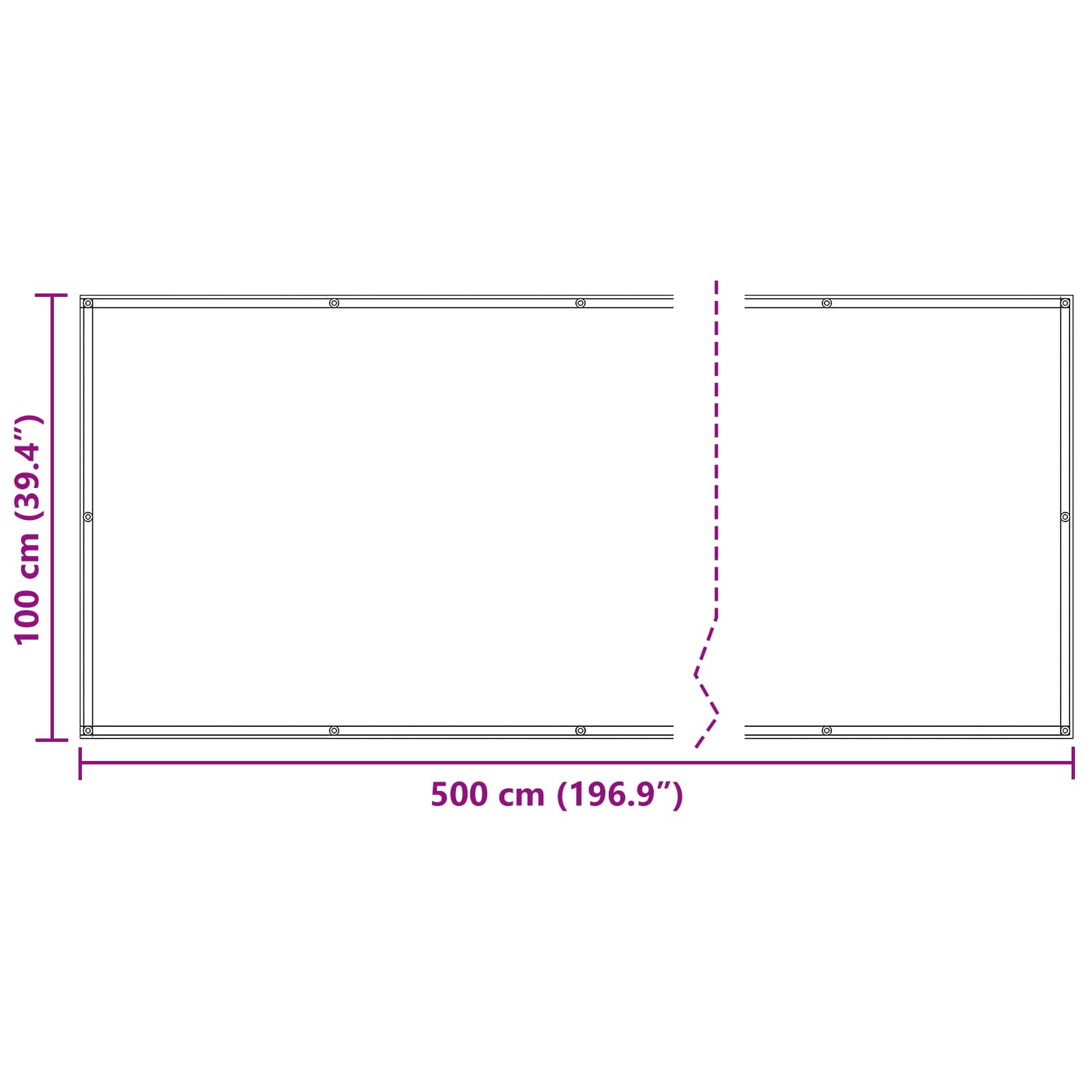 vidaXL Ekran balkonowy 100 x 500 cm Materiał Oxford Prostokątny Beżowy