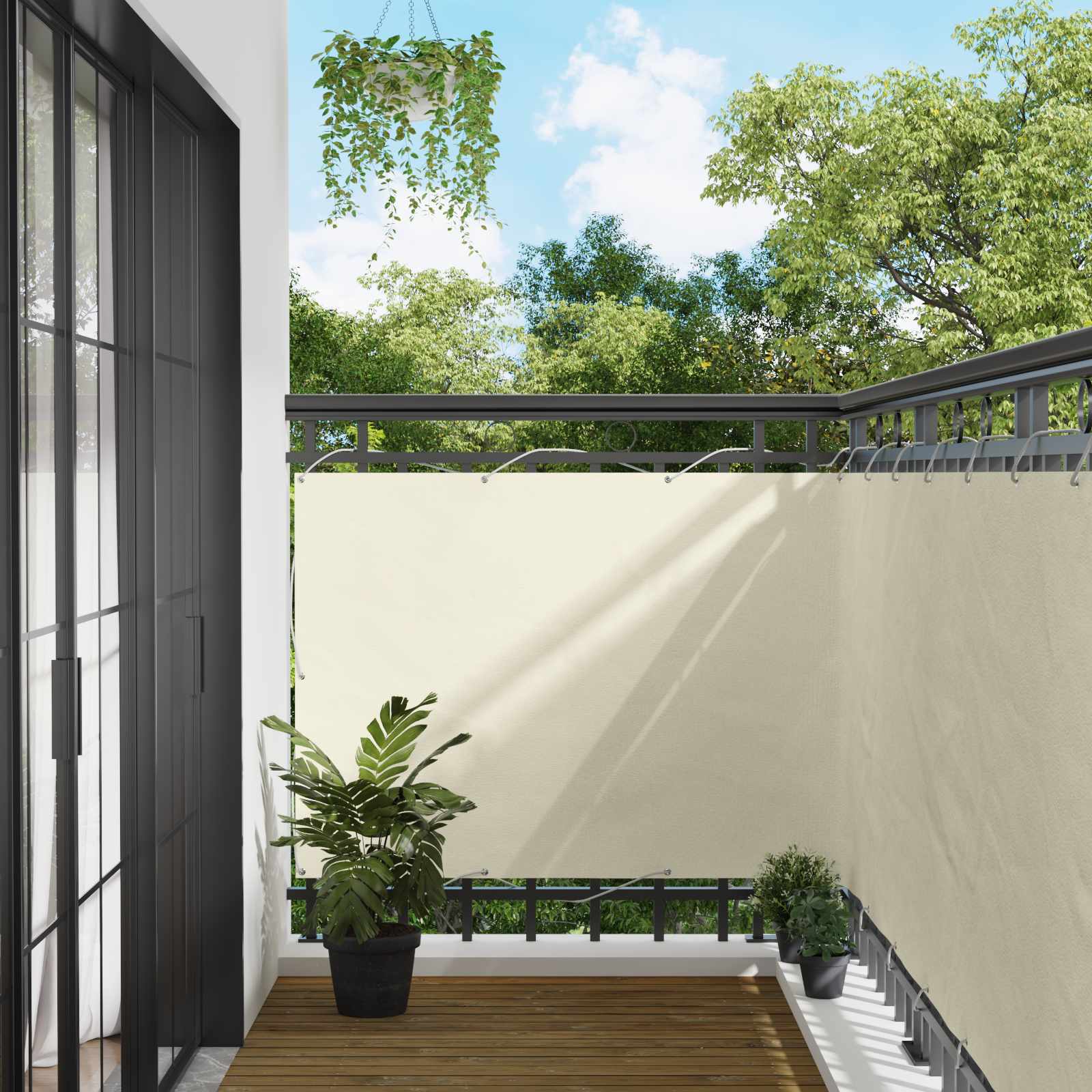 vidaXL Ekran balkonowy 110 x 1000 cm Materiał Oxford Prostokątny
