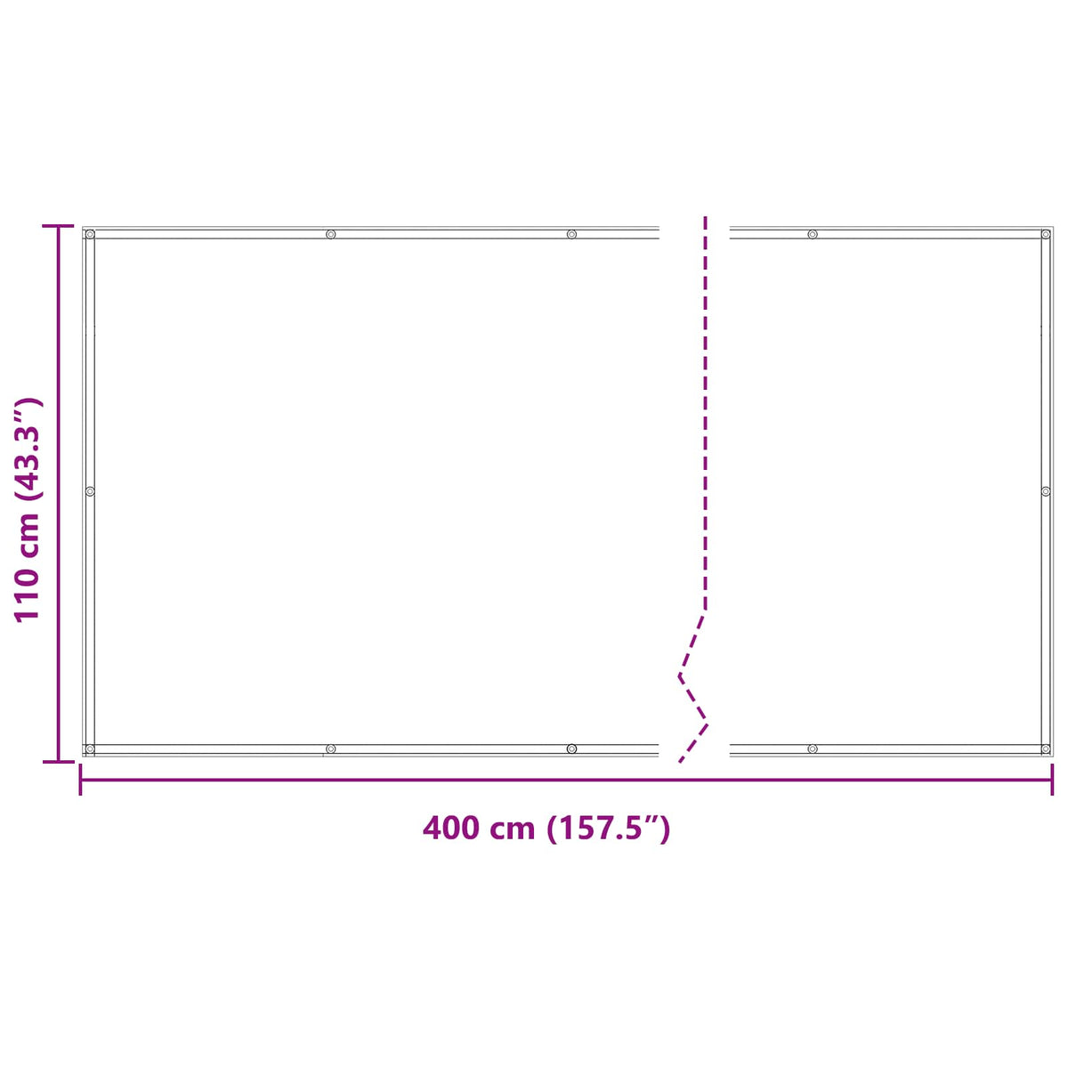 vidaXL Ekran balkonowy 110 x 400 cm Materiał Oxford Prostokątny