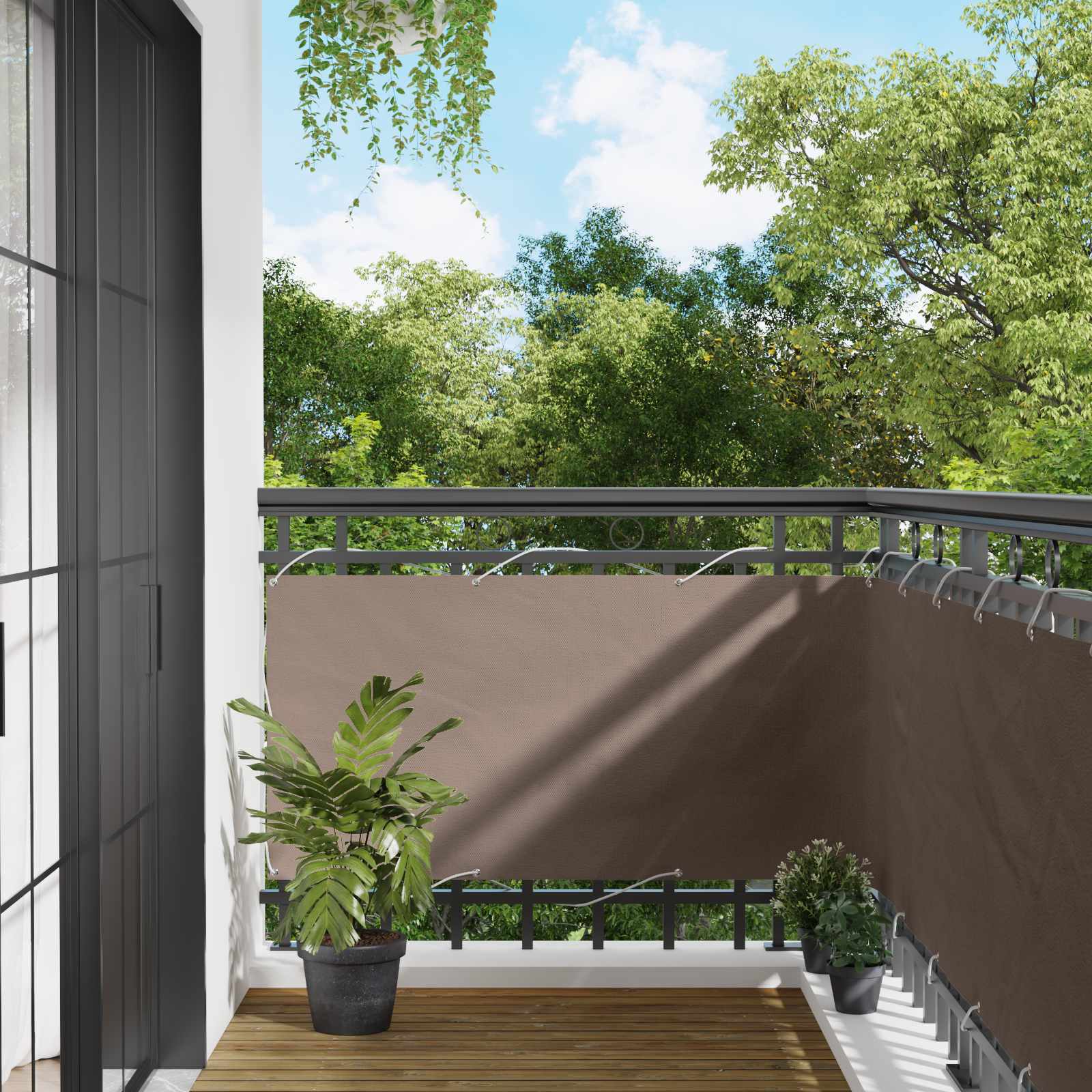 vidaXL Ekran balkonowy 75 x 200 cm Aluminium Oxford powlekany PU