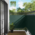 vidaXL Ekran balkonowy Ciemna zieleń 110 x 300 cm Materiał Oxford