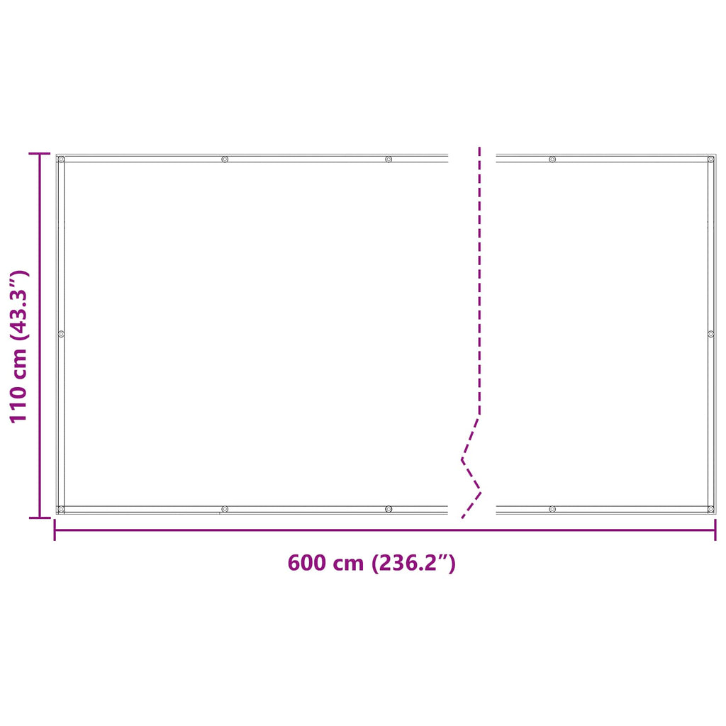 vidaXL Ekran balkonowy 110 x 600 cm Materiał Oxford Prostokątny Czarny