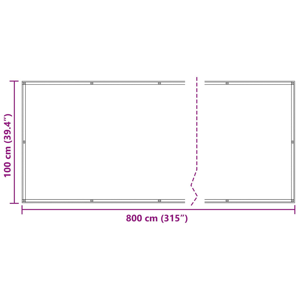 vidaXL Ekran balkonowy 100 x 800 cm Materiał Oxford Prostokątny