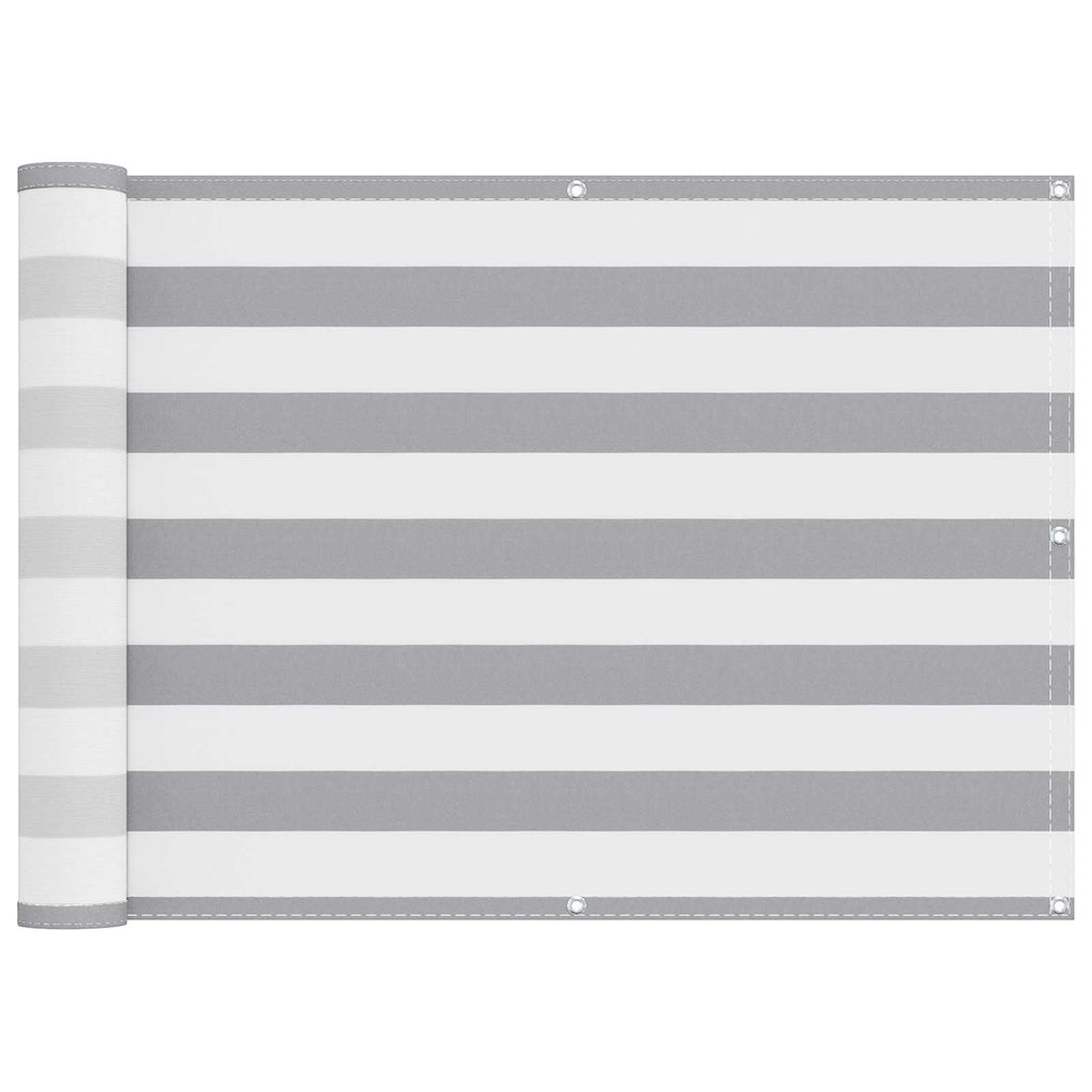 vidaXL Ekran balkonowy Jasnoszary i biały. 75 x 500 cm
