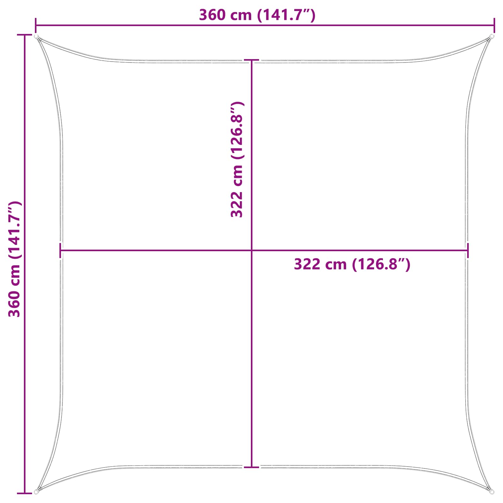 vidaXL Żagiel przeciwsłoneczny Niebieski i biały 3,6 x 3,6 m