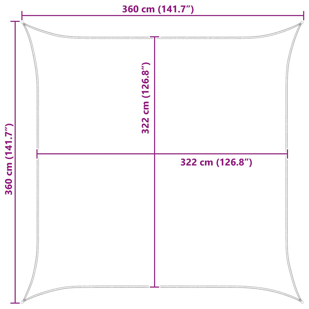 vidaXL Żagiel przeciwsłoneczny Jasnoszary i biały. 3,6 x 3,6 m