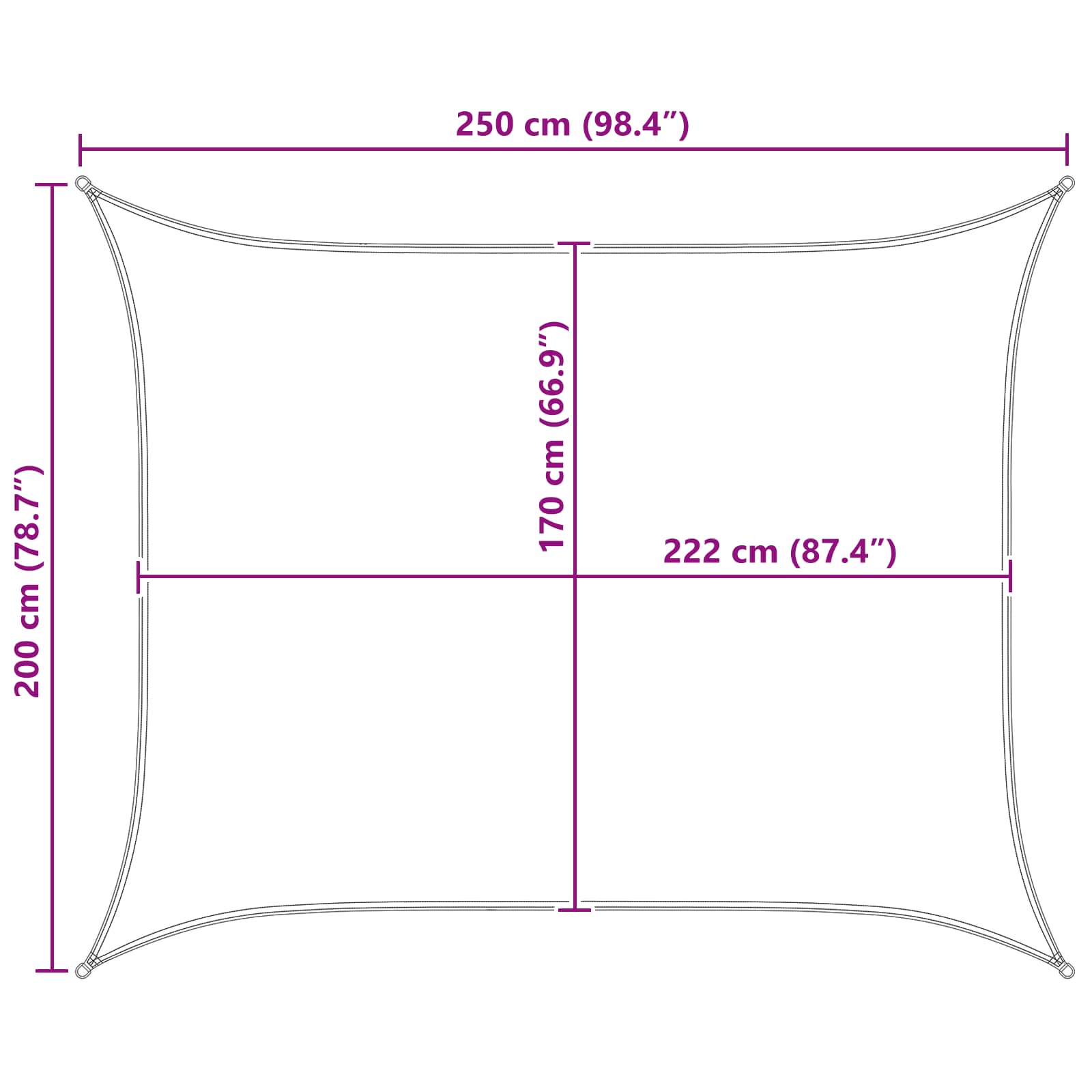 vidaXL Żagiel przeciwsłoneczny Jasnoszary i biały. 2 x 2,5 m