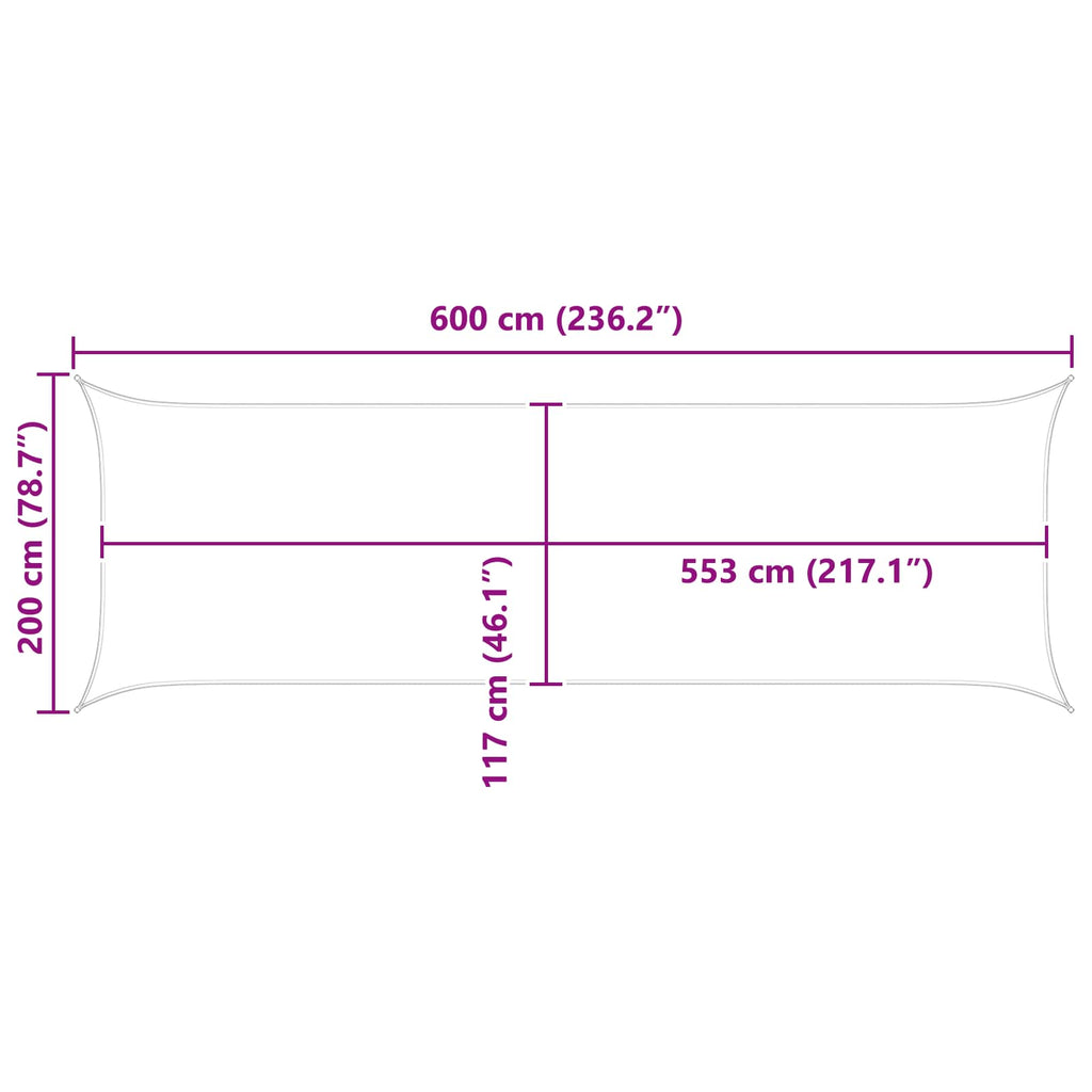 vidaXL Żagiel przeciwsłoneczny Jasnoszary i biały. 6 x 2 m