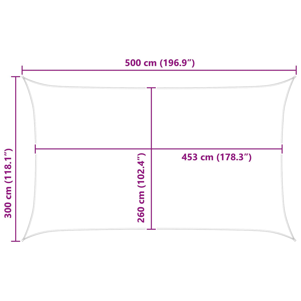 vidaXL Żagiel przeciwsłoneczny Jasnoszary i biały. 5 x 3 m