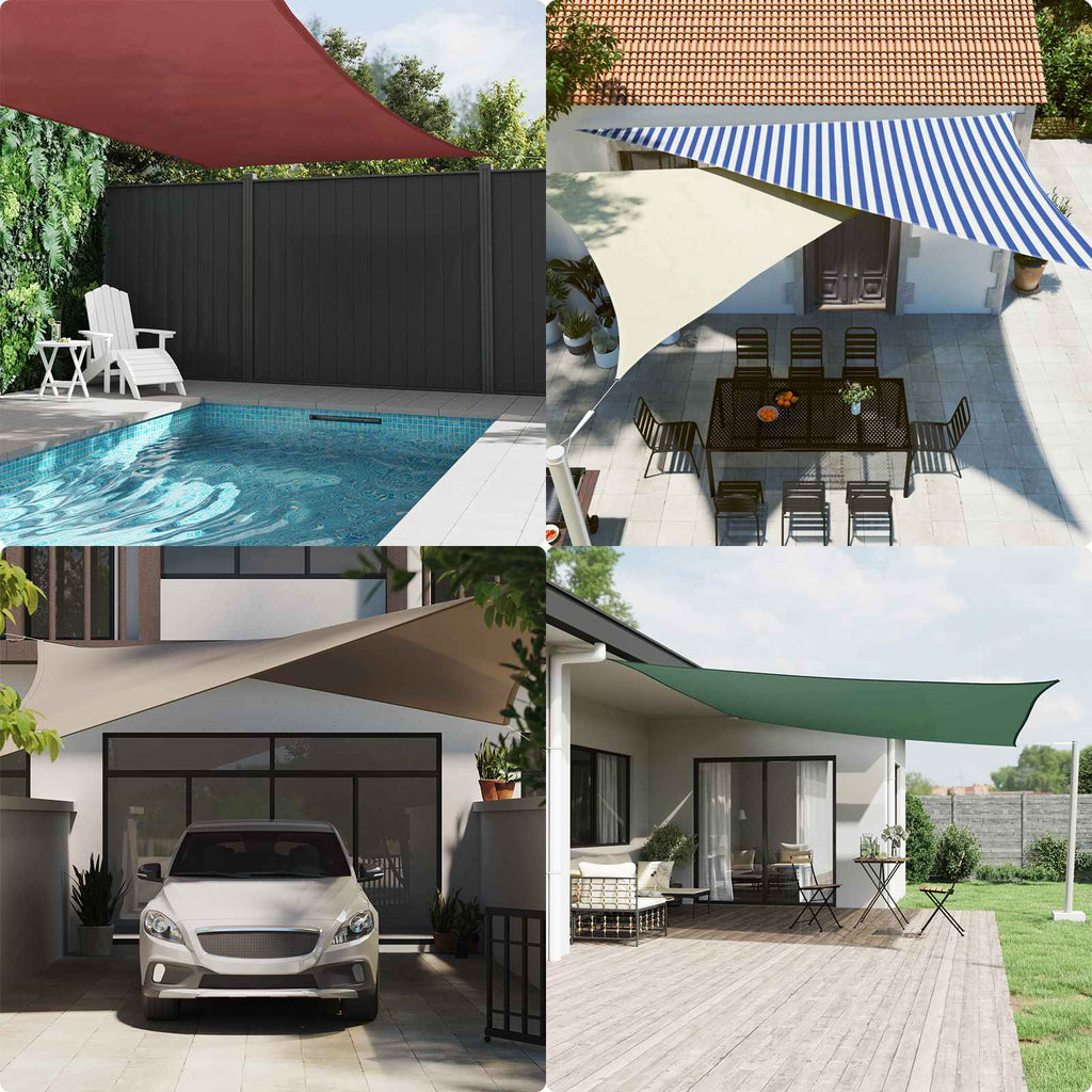 vidaXL Żagiel przeciwsłoneczny Niebieski i biały 3 x 3 x 3 m