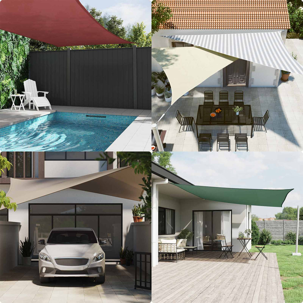 vidaXL Żagiel przeciwsłoneczny Jasnoszary i biały. 5 x 6 x 6 m