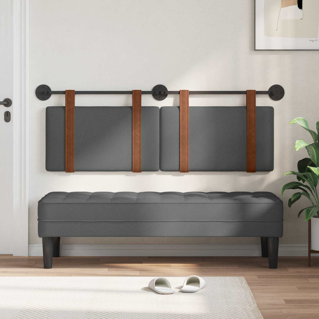 vidaXL Wisząca Głowa Gładki Ciemnoszary 130 x 55 x 5 cm Antyczny PU