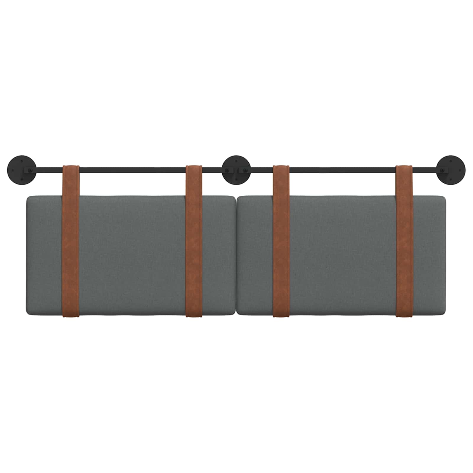 vidaXL Wisząca Głowa Gładki Ciemnoszary 130 x 55 x 5 cm Antyczny PU