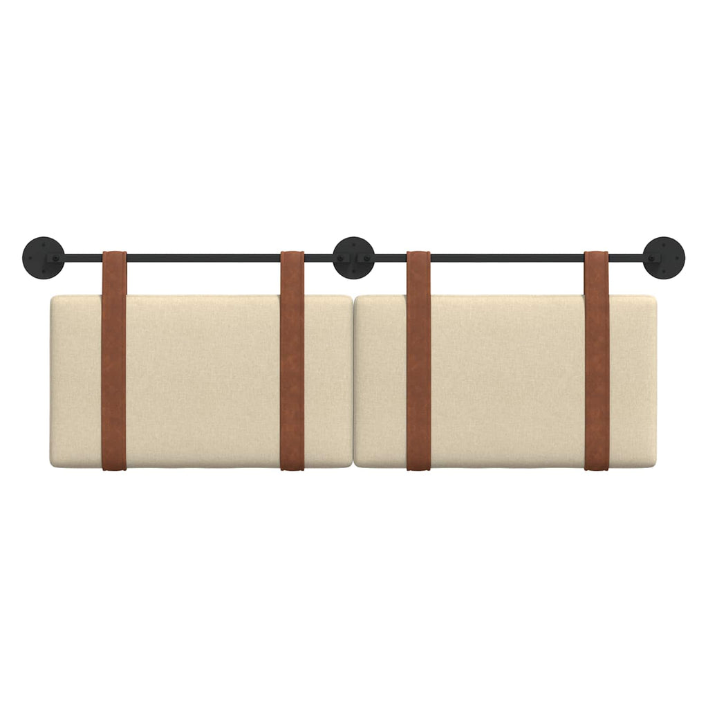 vidaXL Wisząca Głowa Gładki Kremowy 130 x 55 x 5 cm Antyczny PU