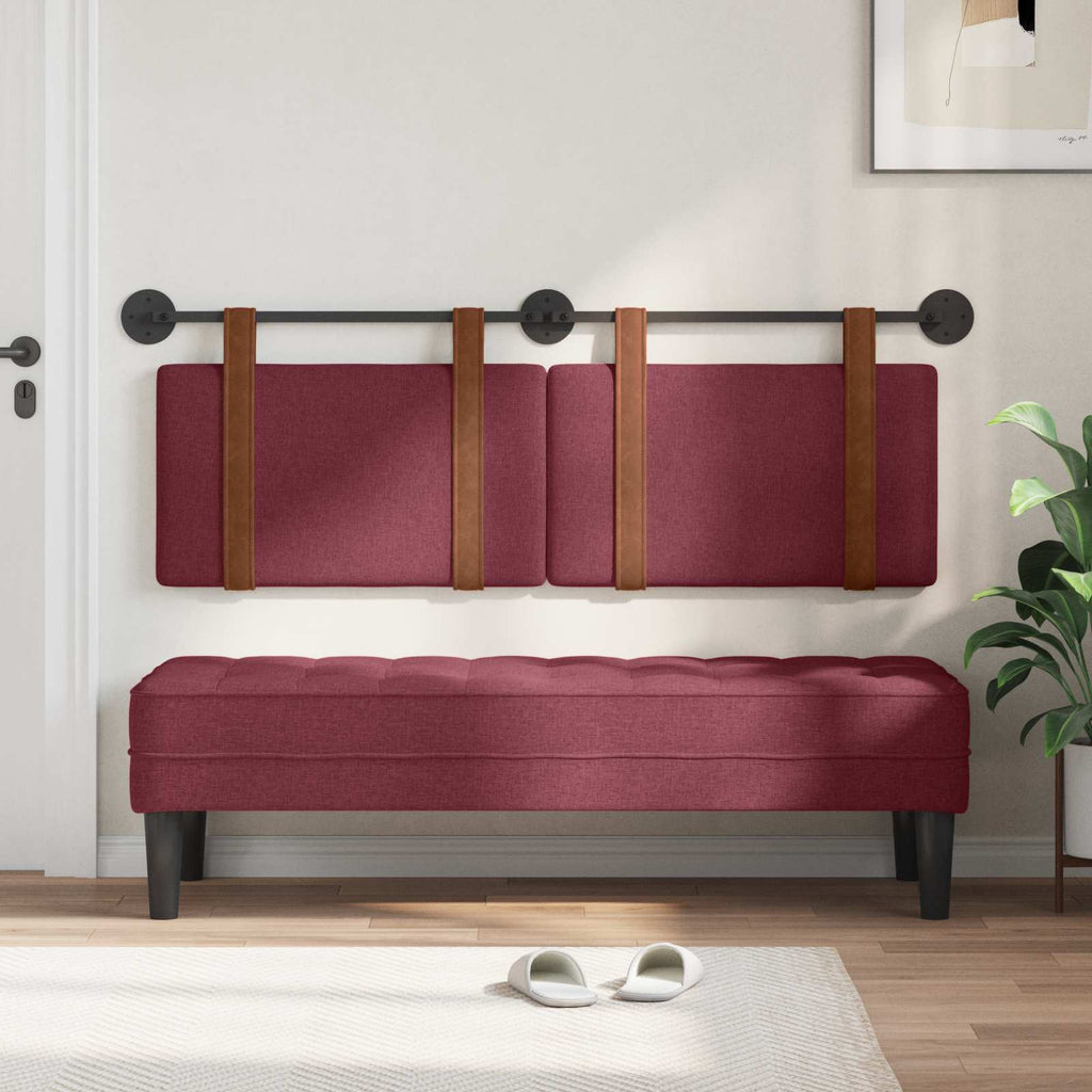 vidaXL Wisząca Głowa Gładki Czerwone wino 150 x 55 x 5 cm Antyczny PU