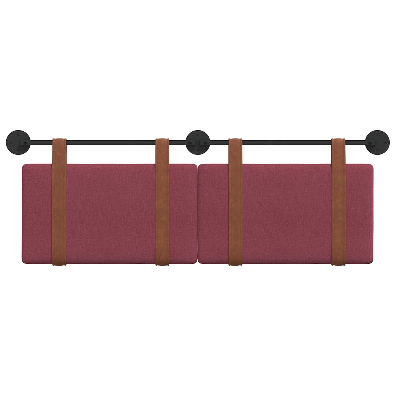 vidaXL Wisząca Głowa Gładki Czerwone wino 150 x 55 x 5 cm Antyczny PU