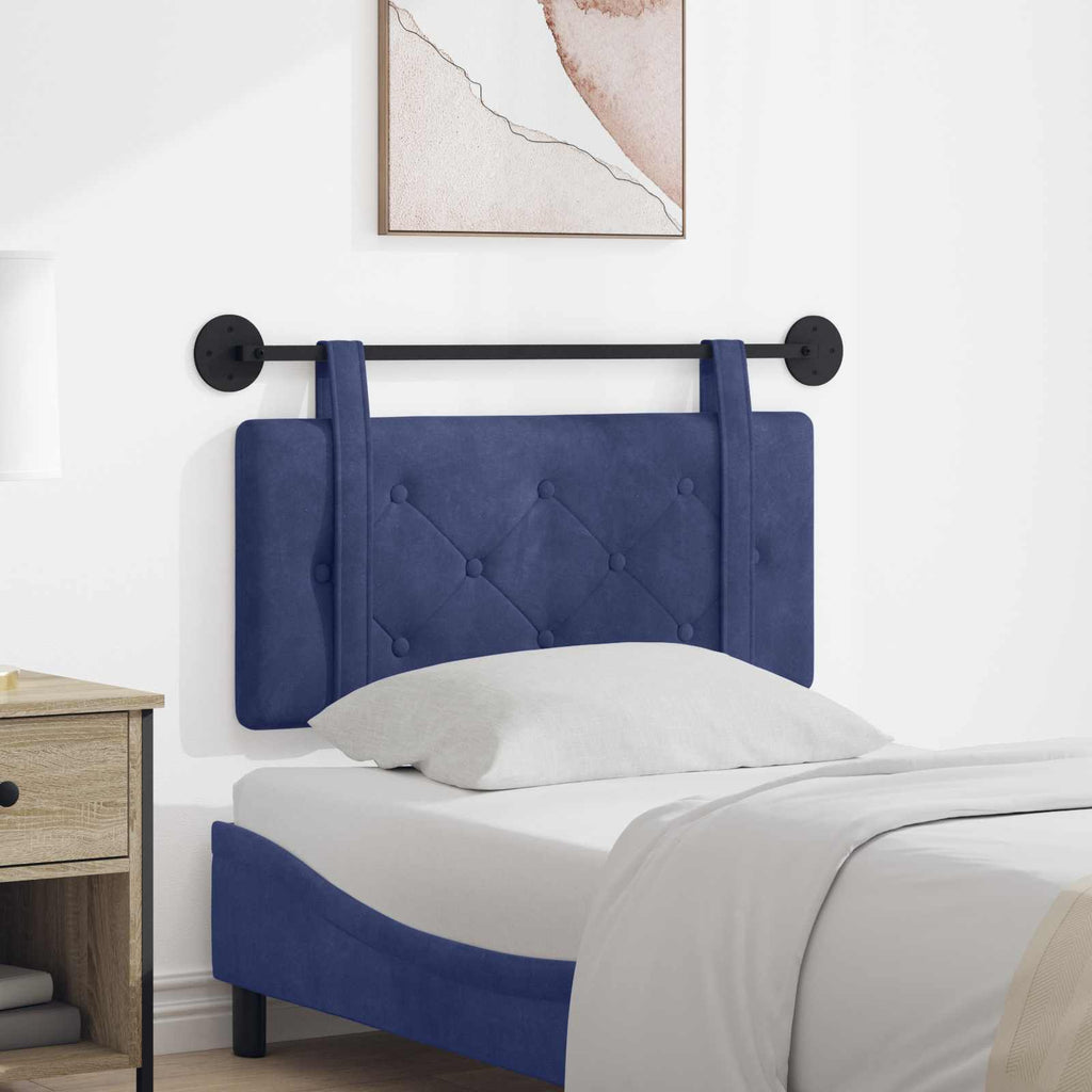 vidaXL Wezgłowie wiszące Niebieski policyjny Aksamit