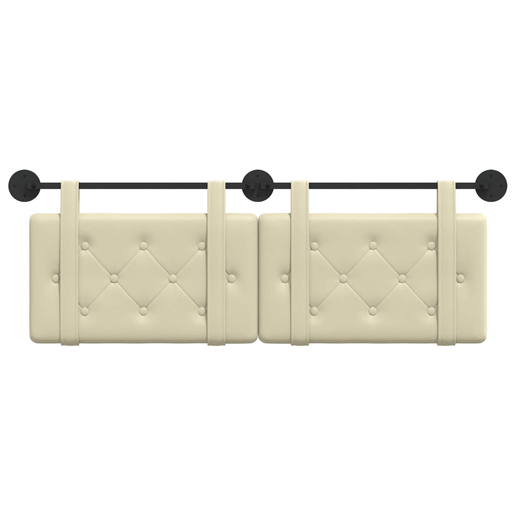 vidaXL Wezgłowie wiszące Kremowy Ekoskóra