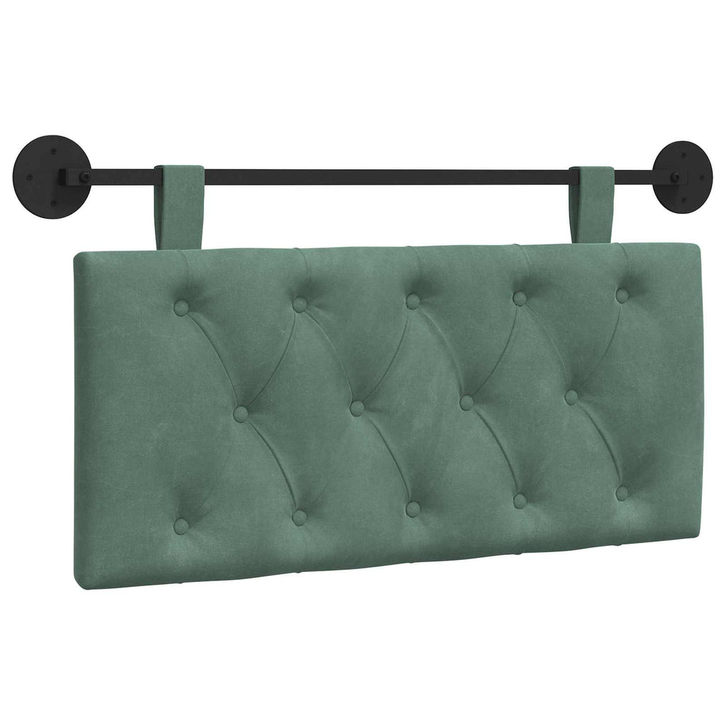 vidaXL Wezgłowie wiszące Z lampą LED Zielony morski Welur