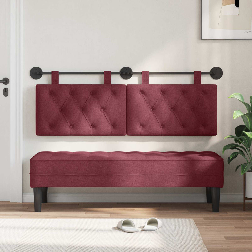 vidaXL Wezgłowie wiszące Czerwone wino tkanina