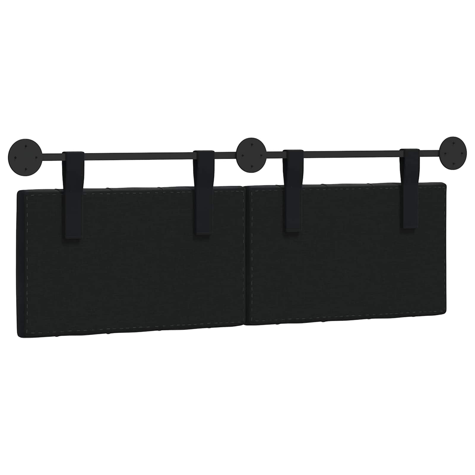 vidaXL Wezgłowie wiszące Z lampą LED Czarny Welur