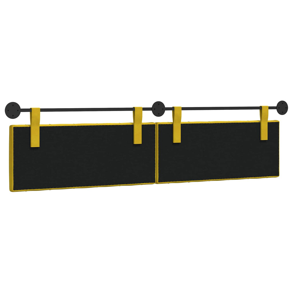 vidaXL Wezgłowie wiszące Z lampą LED żółty Welur