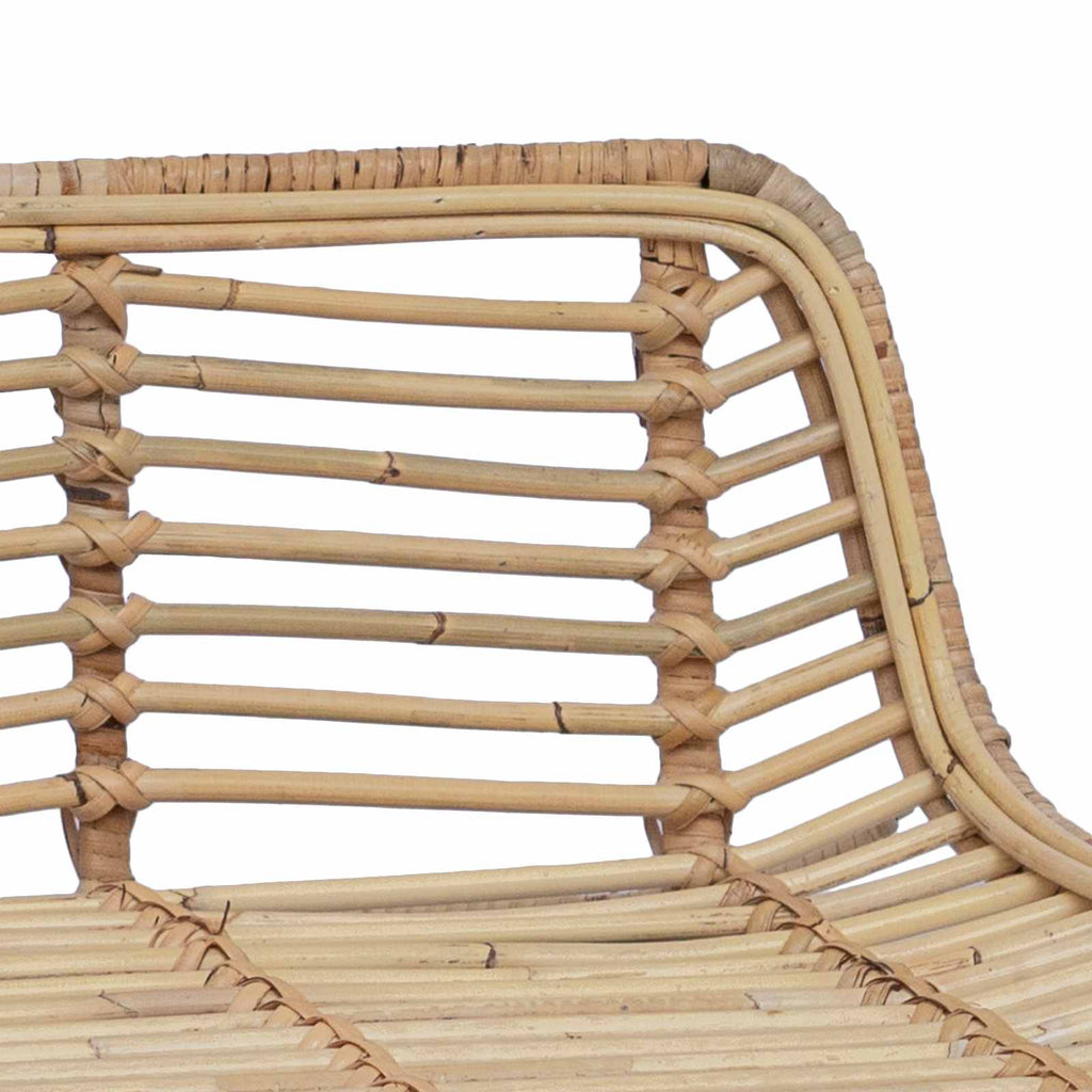 vidaXL Stołek barowy 2 pcs naturalny 44 x 45 x 76 cm Rattan i Stal