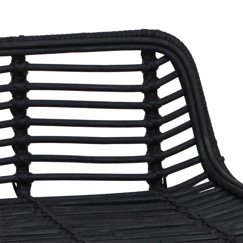 vidaXL Stołek barowy 2 pcs Czarny 44 x 45 x 76 cm Rattan i Stal