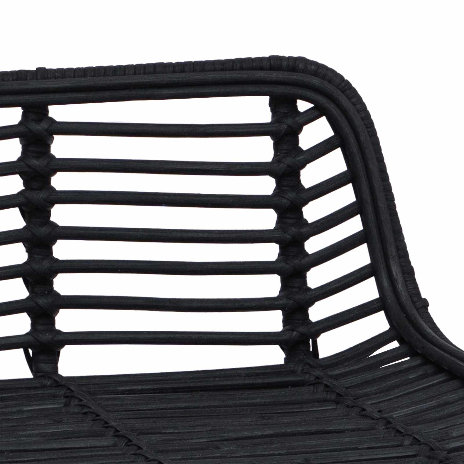 vidaXL Stołek barowy 2 pcs Czarny 44 x 45 x 76 cm Rattan i Stal