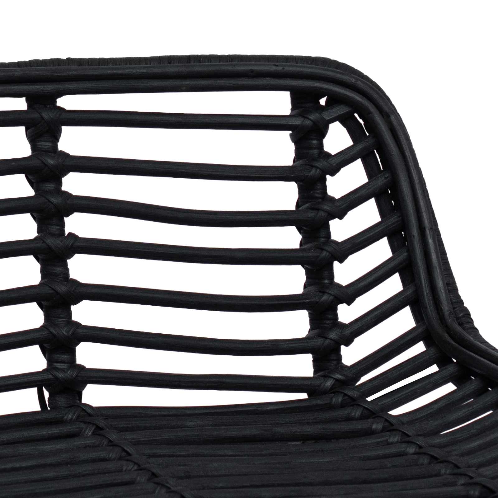 vidaXL Stołek barowy 2 pcs Czarny 44 x 46 x 91 cm Rattan i Stal