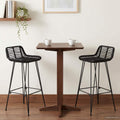 vidaXL Stołek barowy 2 pcs Czarny 44 x 46 x 91 cm Rattan i Stal