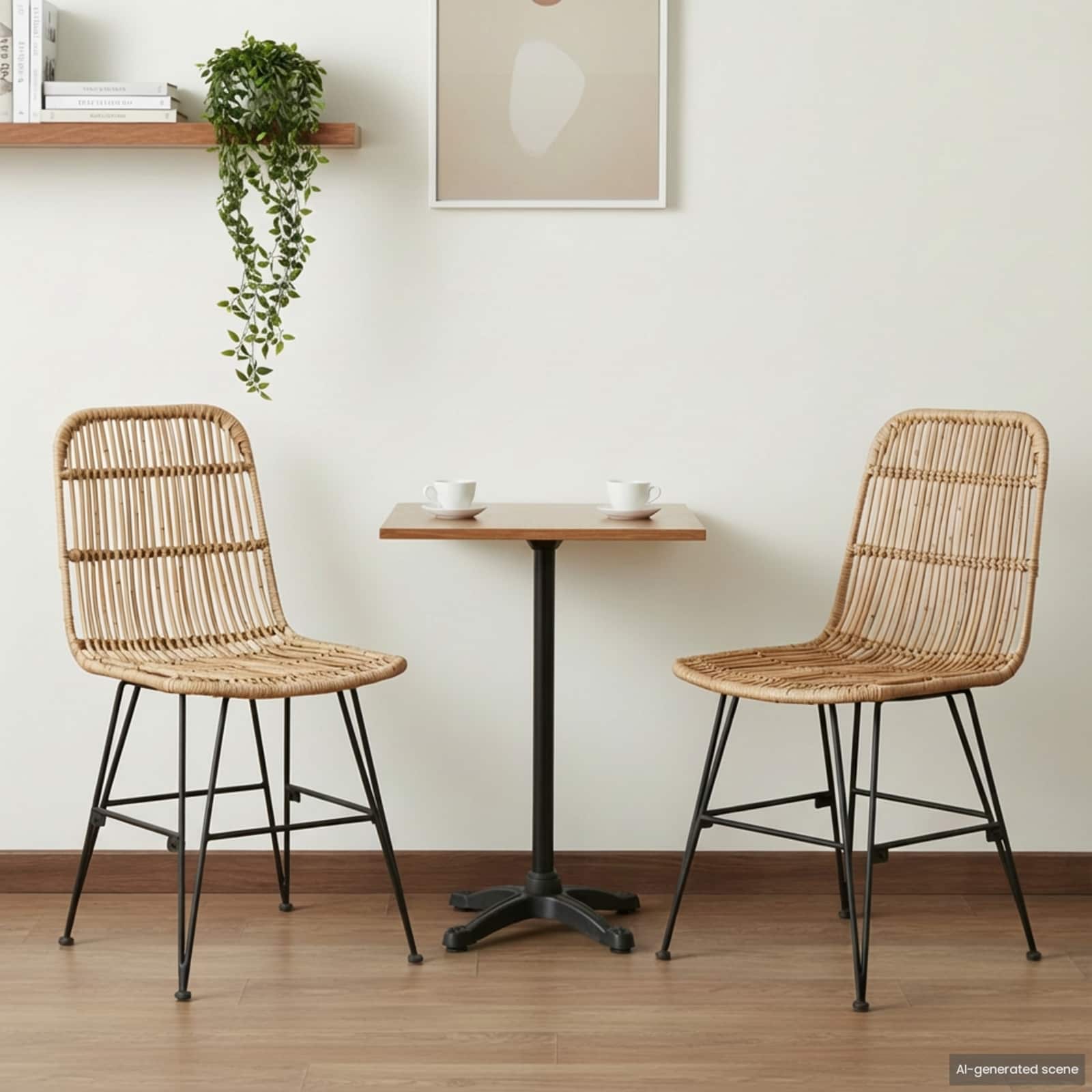 vidaXL Krzesło jadalniane 2 pcs naturalny 41 x 55 x 85 cm
