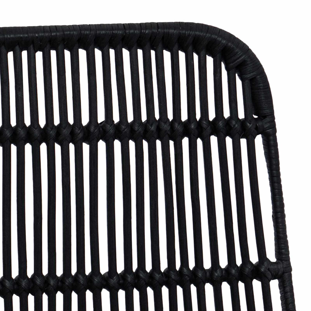 vidaXL Krzesło jadalniane 2 pcs Czarny 41 x 55 x 85 cm Rattan i Stal