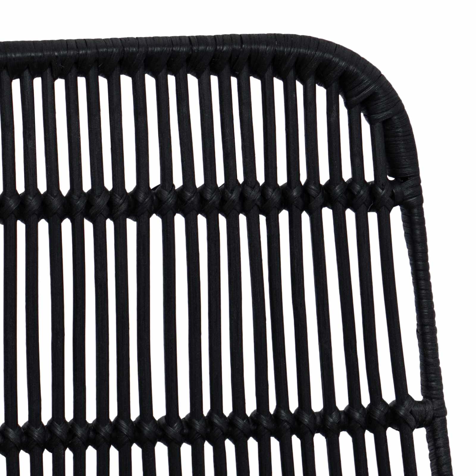 vidaXL Krzesło jadalniane 2 pcs Czarny 41 x 55 x 85 cm Rattan i Stal