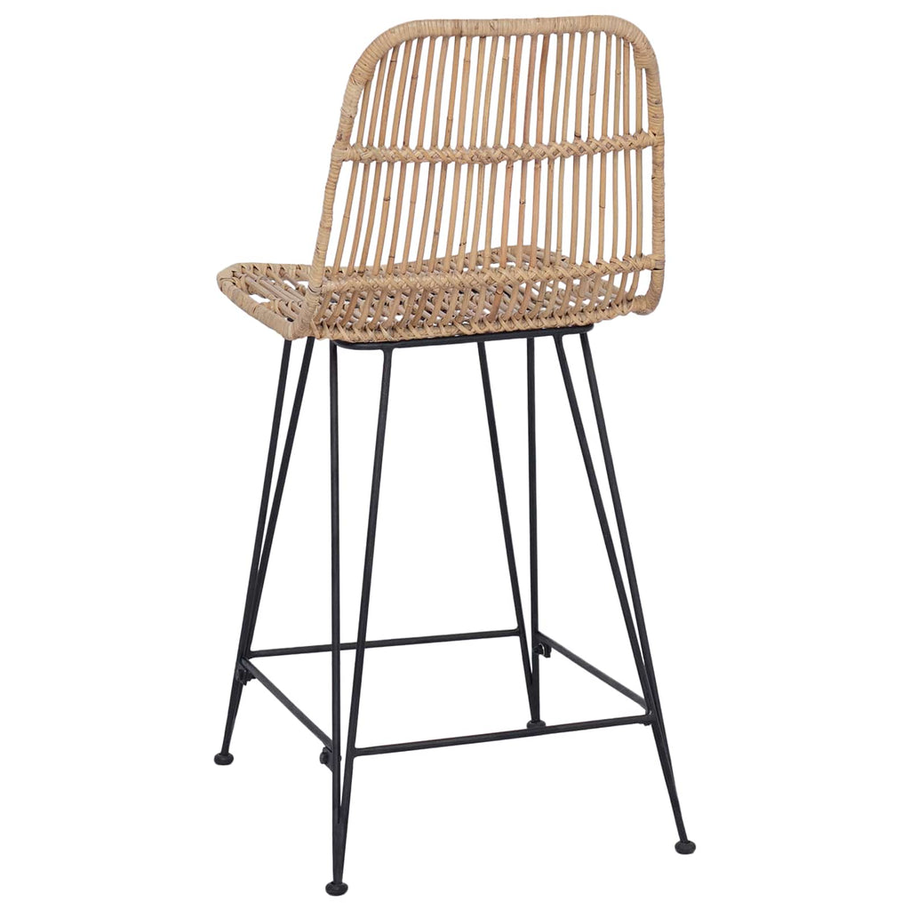 vidaXL Stołek barowy 2 pcs naturalny 44 x 54 x 96 cm Rattan i Stal