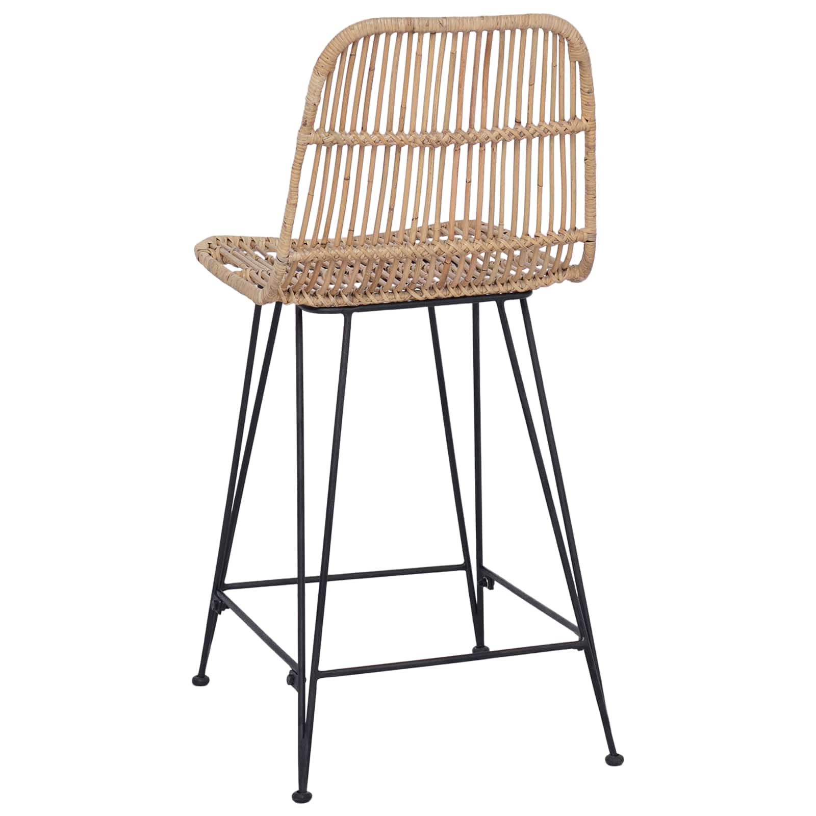 vidaXL Stołek barowy 2 pcs naturalny 44 x 54 x 96 cm Rattan i Stal