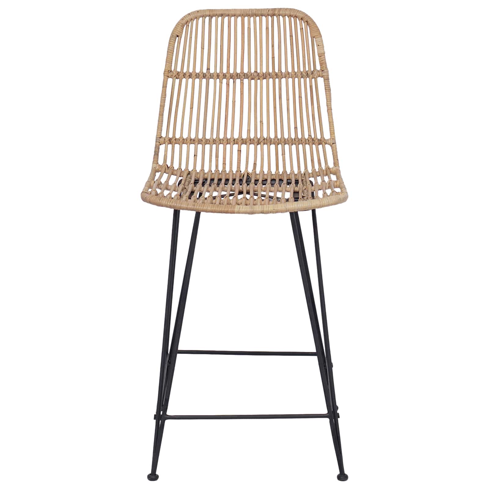 vidaXL Stołek barowy 2 pcs naturalny 44 x 54 x 96 cm Rattan i Stal