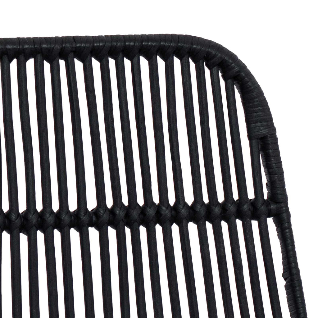 vidaXL Stołek barowy 2 pcs Czarny 44 x 54 x 96 cm Rattan i Stal