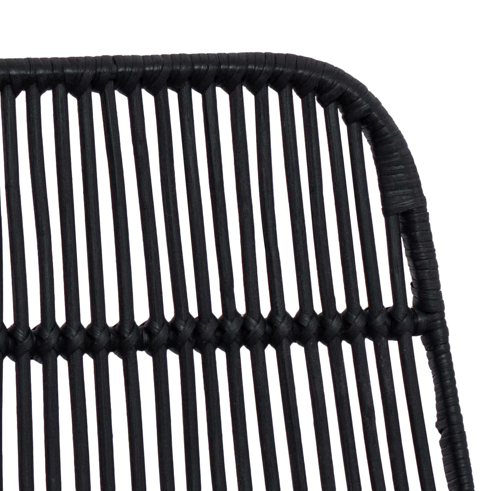vidaXL Stołek barowy 2 pcs Czarny 44 x 54 x 96 cm Rattan i Stal