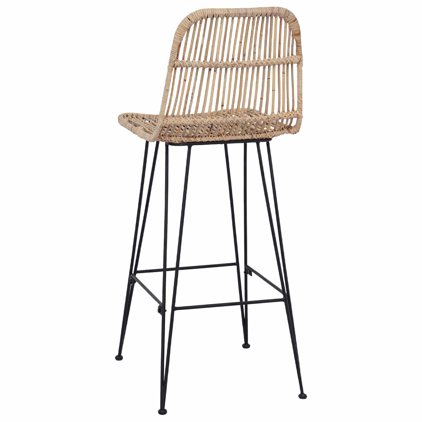vidaXL Stołek barowy 2 pcs naturalny 44 x 55 x 109 cm Rattan i Stal