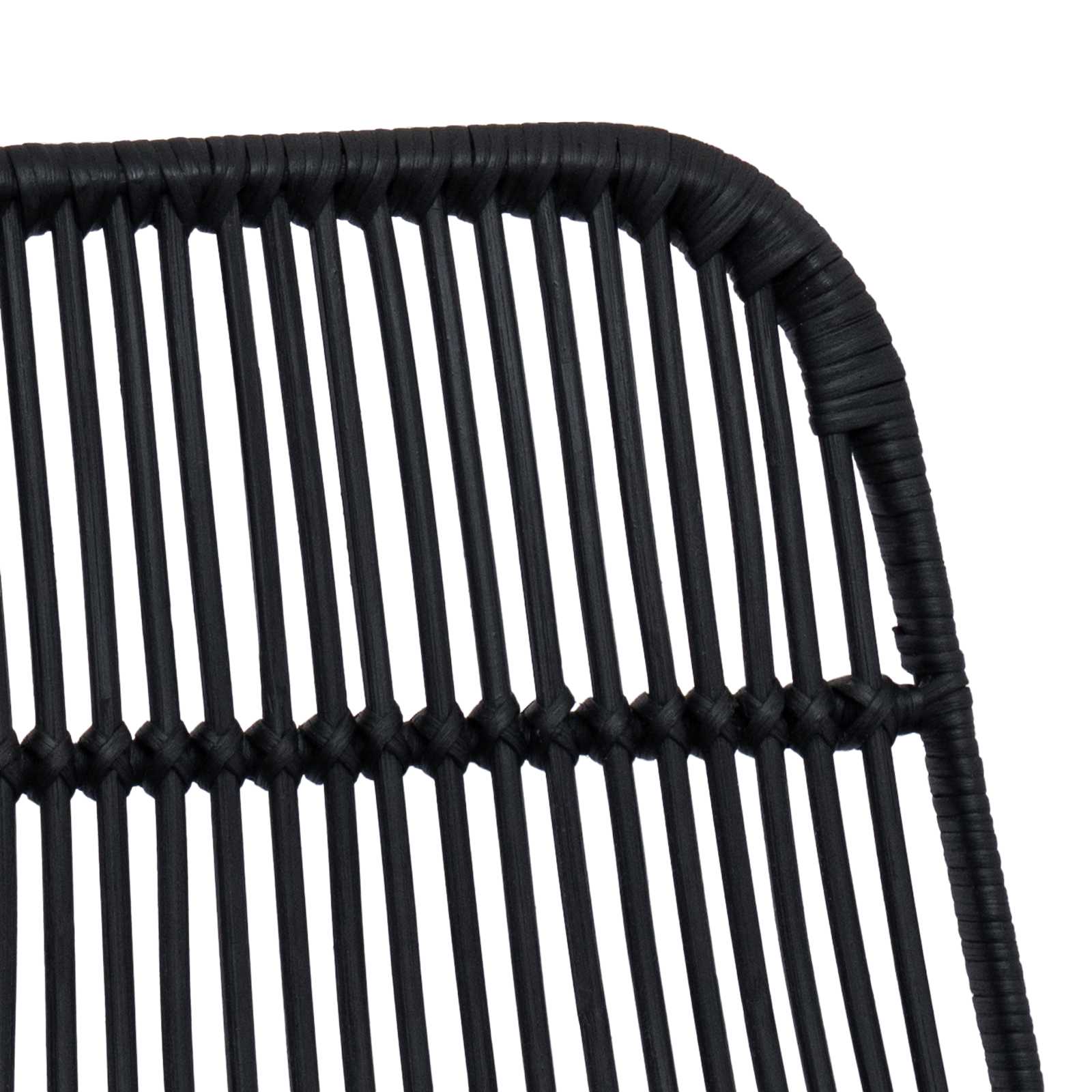 vidaXL Stołek barowy 2 pcs Czarny 44 x 55 x 109 cm Rattan i Stal