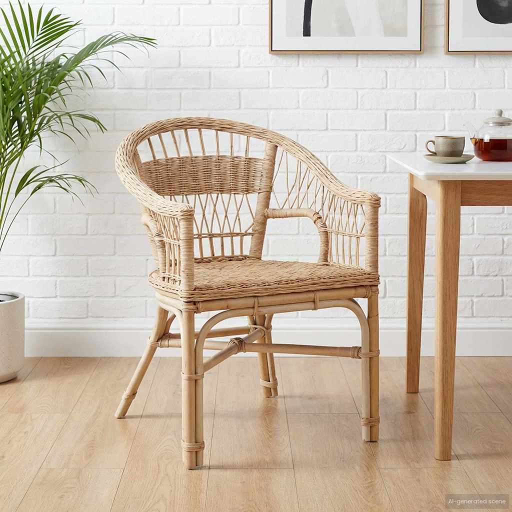 vidaXL Krzesło składane naturalny 60 x 60 x 81 cm rattan