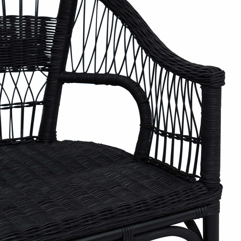 vidaXL Krzesło składane Czarny 60 x 60 x 81 cm rattan