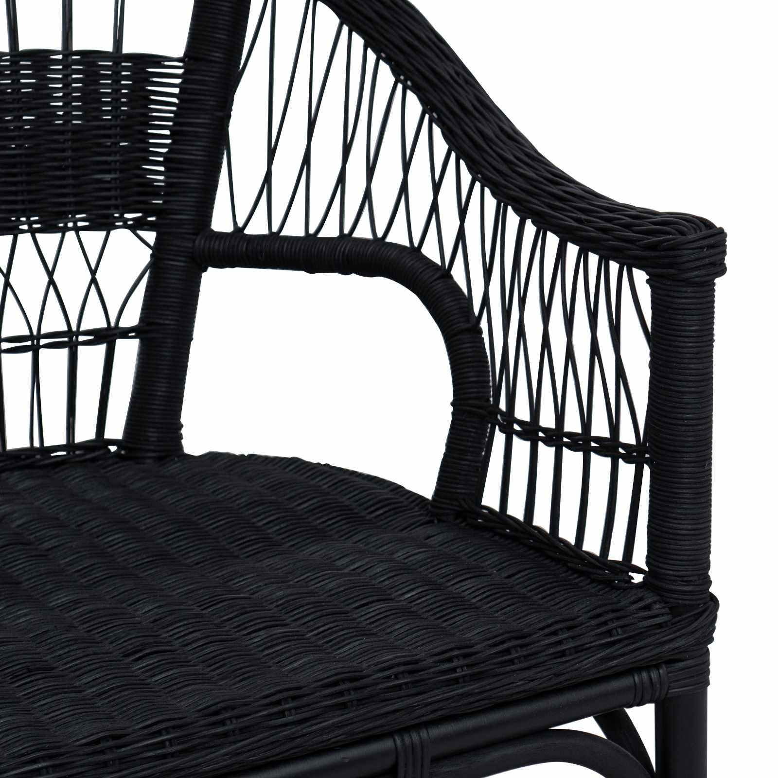 vidaXL Krzesło składane Czarny 60 x 60 x 81 cm rattan