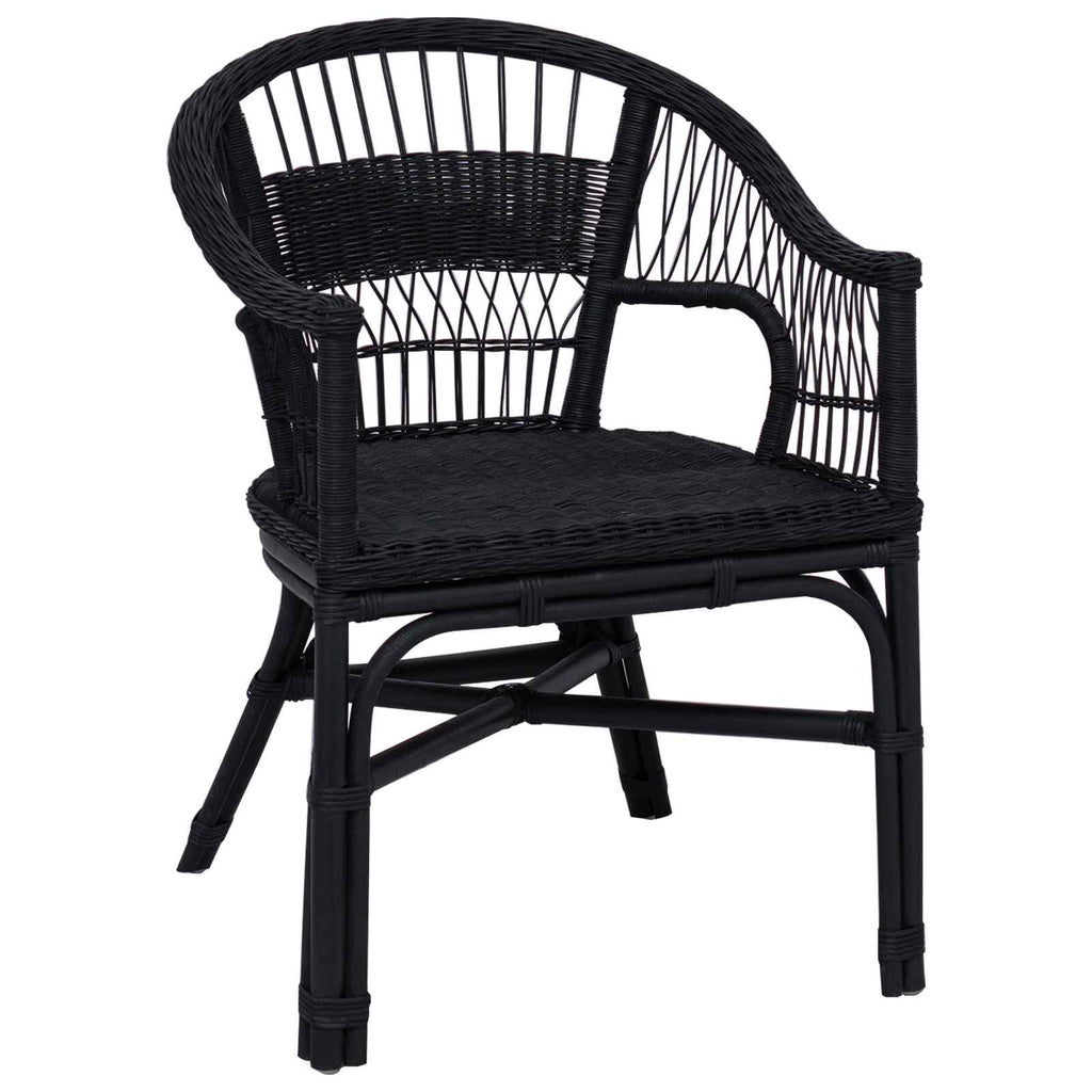 vidaXL Krzesło składane Czarny 60 x 60 x 81 cm rattan