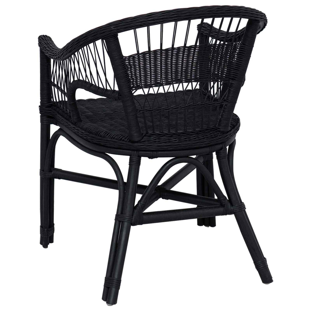 vidaXL Krzesło składane Czarny 60 x 60 x 81 cm rattan
