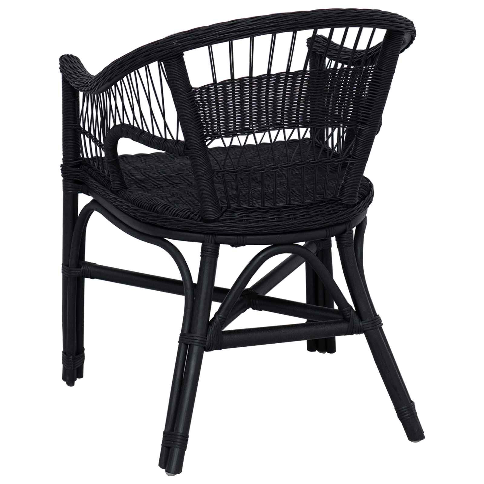 vidaXL Krzesło składane Czarny 60 x 60 x 81 cm rattan