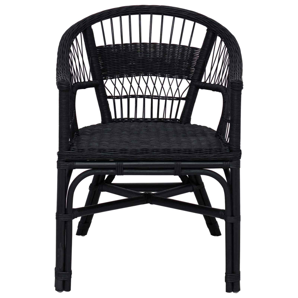 vidaXL Krzesło składane Czarny 60 x 60 x 81 cm rattan